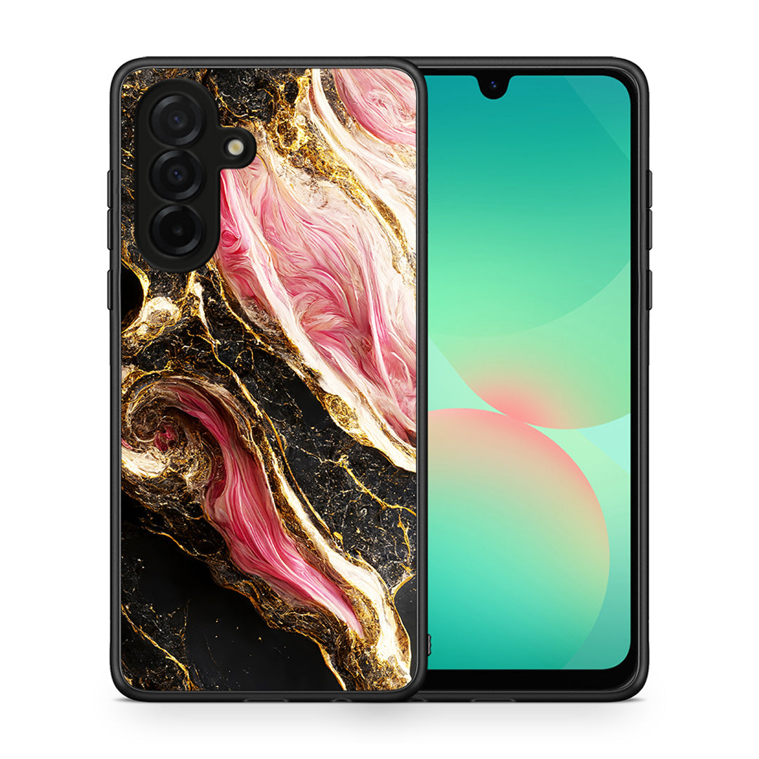 Θήκη Samsung Galaxy A26 5G Glamorous Pink Marble από τη Smartfits με σχέδιο στο πίσω μέρος και μαύρο περίβλημα | Samsung Galaxy A26 5G Glamorous Pink Marble case with colorful back and black bezels