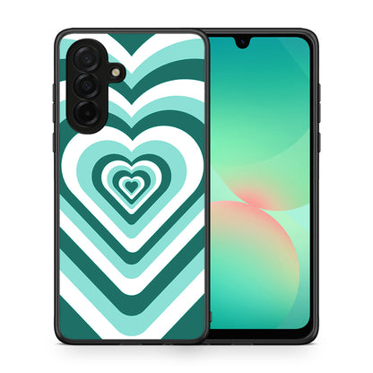 Θήκη Samsung Galaxy A26 5G Green Hearts από τη Smartfits με σχέδιο στο πίσω μέρος και μαύρο περίβλημα | Samsung Galaxy A26 5G Green Hearts case with colorful back and black bezels