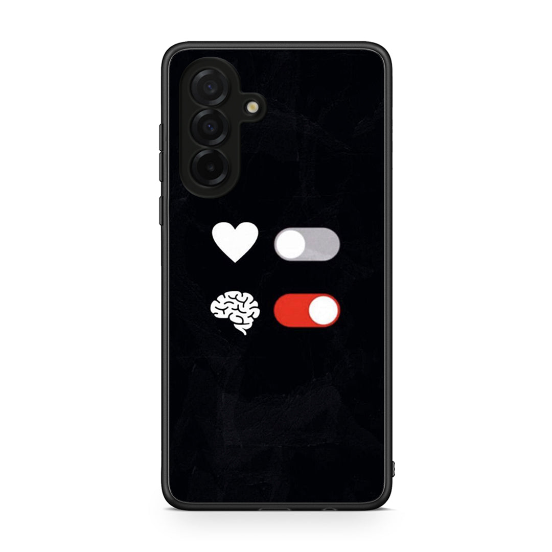 Samsung Galaxy A26 5G Heart Vs Brain Θήκη Αγίου Βαλεντίνου από τη Smartfits με σχέδιο στο πίσω μέρος και μαύρο περίβλημα | Smartphone case with colorful back and black bezels by Smartfits