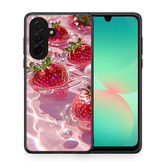 Θήκη Samsung Galaxy A26 5G Juicy Strawberries από τη Smartfits με σχέδιο στο πίσω μέρος και μαύρο περίβλημα | Samsung Galaxy A26 5G Juicy Strawberries case with colorful back and black bezels