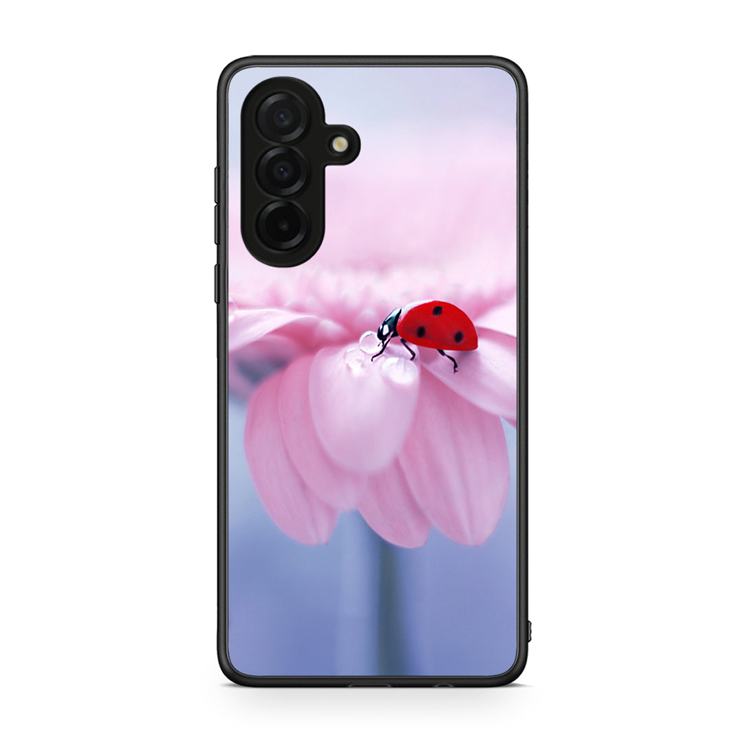 Samsung Galaxy A26 5G Ladybug Flower θήκη από τη Smartfits με σχέδιο στο πίσω μέρος και μαύρο περίβλημα | Smartphone case with colorful back and black bezels by Smartfits