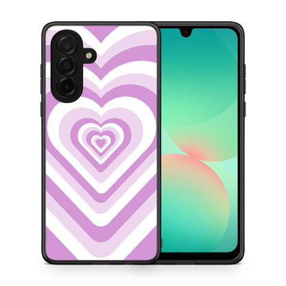 Θήκη Samsung Galaxy A26 5G Lilac Hearts από τη Smartfits με σχέδιο στο πίσω μέρος και μαύρο περίβλημα | Samsung Galaxy A26 5G Lilac Hearts case with colorful back and black bezels