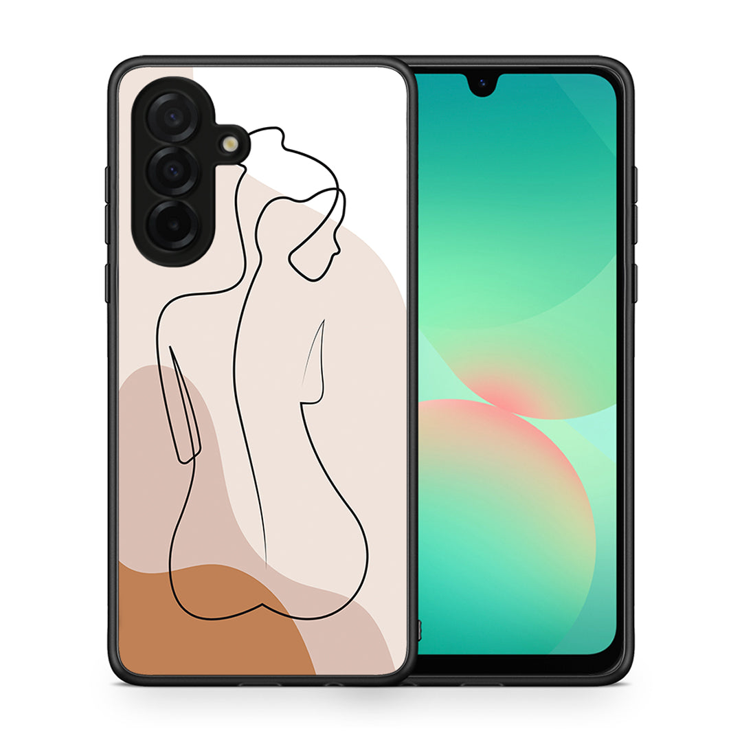 Θήκη Samsung Galaxy A26 5G LineArt Woman από τη Smartfits με σχέδιο στο πίσω μέρος και μαύρο περίβλημα | Samsung Galaxy A26 5G LineArt Woman case with colorful back and black bezels