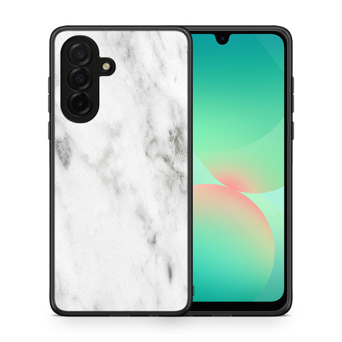 Θήκη Samsung Galaxy A26 5G White Marble από τη Smartfits με σχέδιο στο πίσω μέρος και μαύρο περίβλημα | Samsung Galaxy A26 5G White Marble case with colorful back and black bezels