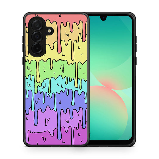 Θήκη Samsung Galaxy A26 5G Melting Rainbow από τη Smartfits με σχέδιο στο πίσω μέρος και μαύρο περίβλημα | Samsung Galaxy A26 5G Melting Rainbow case with colorful back and black bezels