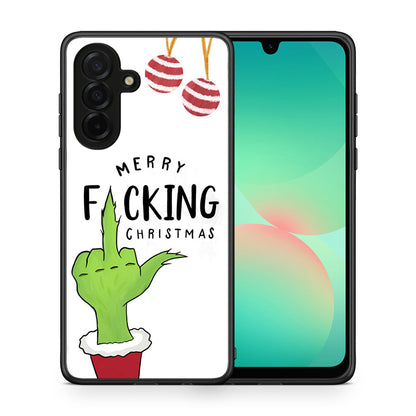 Θήκη Samsung Galaxy A26 5G Merry F Xmas από τη Smartfits με σχέδιο στο πίσω μέρος και μαύρο περίβλημα | Samsung Galaxy A26 5G Merry F Xmas case with colorful back and black bezels