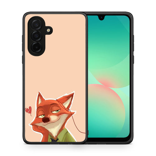 Θήκη Samsung Galaxy A26 5G Nick Wilde And Judy Hopps Love 1 από τη Smartfits με σχέδιο στο πίσω μέρος και μαύρο περίβλημα | Samsung Galaxy A26 5G Nick Wilde And Judy Hopps Love 1 case with colorful back and black bezels