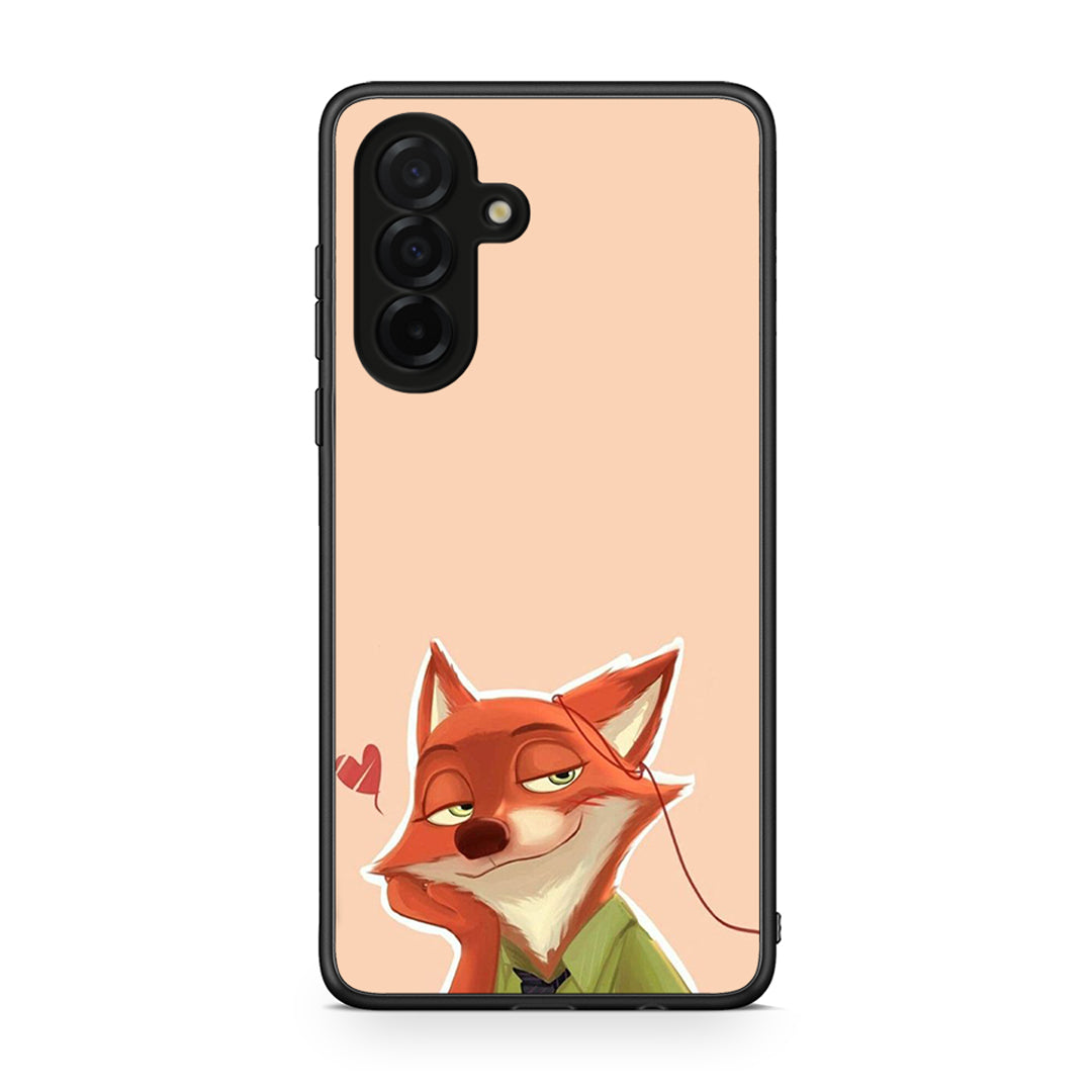 Samsung Galaxy A26 5G Nick Wilde And Judy Hopps Love 1 θήκη από τη Smartfits με σχέδιο στο πίσω μέρος και μαύρο περίβλημα | Smartphone case with colorful back and black bezels by Smartfits