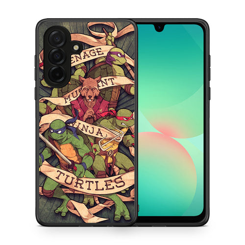 Θήκη Samsung Galaxy A26 5G Ninja Turtles από τη Smartfits με σχέδιο στο πίσω μέρος και μαύρο περίβλημα | Samsung Galaxy A26 5G Ninja Turtles case with colorful back and black bezels