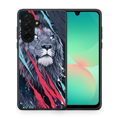 Θήκη Samsung Galaxy A26 5G Lion Designer PopArt από τη Smartfits με σχέδιο στο πίσω μέρος και μαύρο περίβλημα | Samsung Galaxy A26 5G Lion Designer PopArt case with colorful back and black bezels