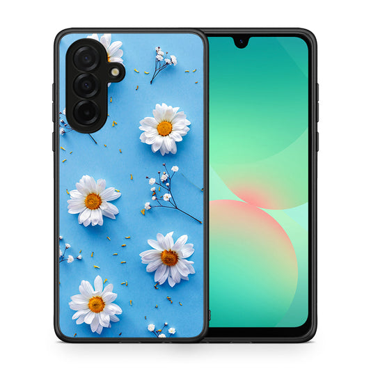 Θήκη Samsung Galaxy A26 5G Real Daisies από τη Smartfits με σχέδιο στο πίσω μέρος και μαύρο περίβλημα | Samsung Galaxy A26 5G Real Daisies case with colorful back and black bezels