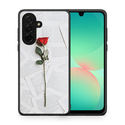 Θήκη Samsung Galaxy A26 5G Red Rose από τη Smartfits με σχέδιο στο πίσω μέρος και μαύρο περίβλημα | Samsung Galaxy A26 5G Red Rose case with colorful back and black bezels
