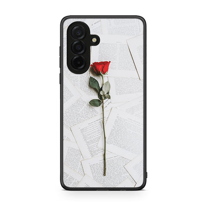 Samsung Galaxy A26 5G Red Rose θήκη από τη Smartfits με σχέδιο στο πίσω μέρος και μαύρο περίβλημα | Smartphone case with colorful back and black bezels by Smartfits