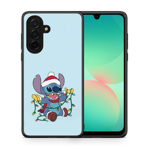Θήκη Samsung Galaxy A26 5G Santa Stich από τη Smartfits με σχέδιο στο πίσω μέρος και μαύρο περίβλημα | Samsung Galaxy A26 5G Santa Stich case with colorful back and black bezels