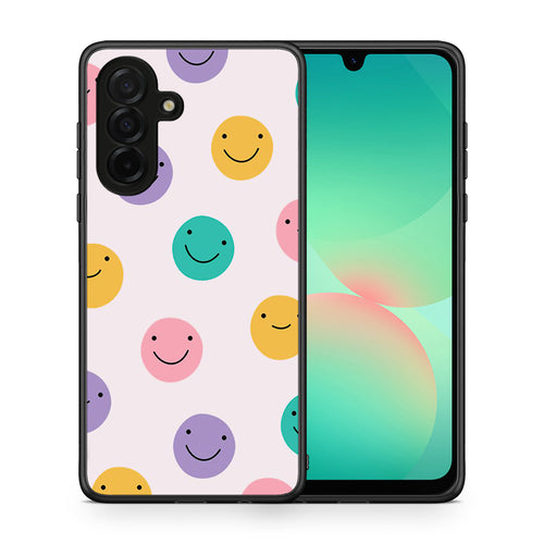 Θήκη Samsung Galaxy A26 5G Smiley Faces από τη Smartfits με σχέδιο στο πίσω μέρος και μαύρο περίβλημα | Samsung Galaxy A26 5G Smiley Faces case with colorful back and black bezels