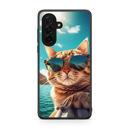 Samsung Galaxy A26 5G Summer Cat θήκη από τη Smartfits με σχέδιο στο πίσω μέρος και μαύρο περίβλημα | Smartphone case with colorful back and black bezels by Smartfits