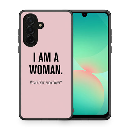 Θήκη Samsung Galaxy A26 5G Superpower Woman από τη Smartfits με σχέδιο στο πίσω μέρος και μαύρο περίβλημα | Samsung Galaxy A26 5G Superpower Woman case with colorful back and black bezels