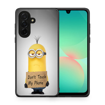 Θήκη Samsung Galaxy A26 5G Minion Text από τη Smartfits με σχέδιο στο πίσω μέρος και μαύρο περίβλημα | Samsung Galaxy A26 5G Minion Text case with colorful back and black bezels