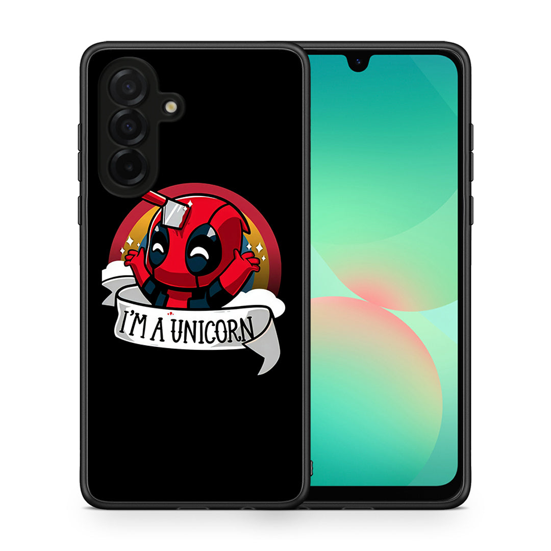 Θήκη Samsung Galaxy A26 5G Unicorn Deadpool από τη Smartfits με σχέδιο στο πίσω μέρος και μαύρο περίβλημα | Samsung Galaxy A26 5G Unicorn Deadpool case with colorful back and black bezels