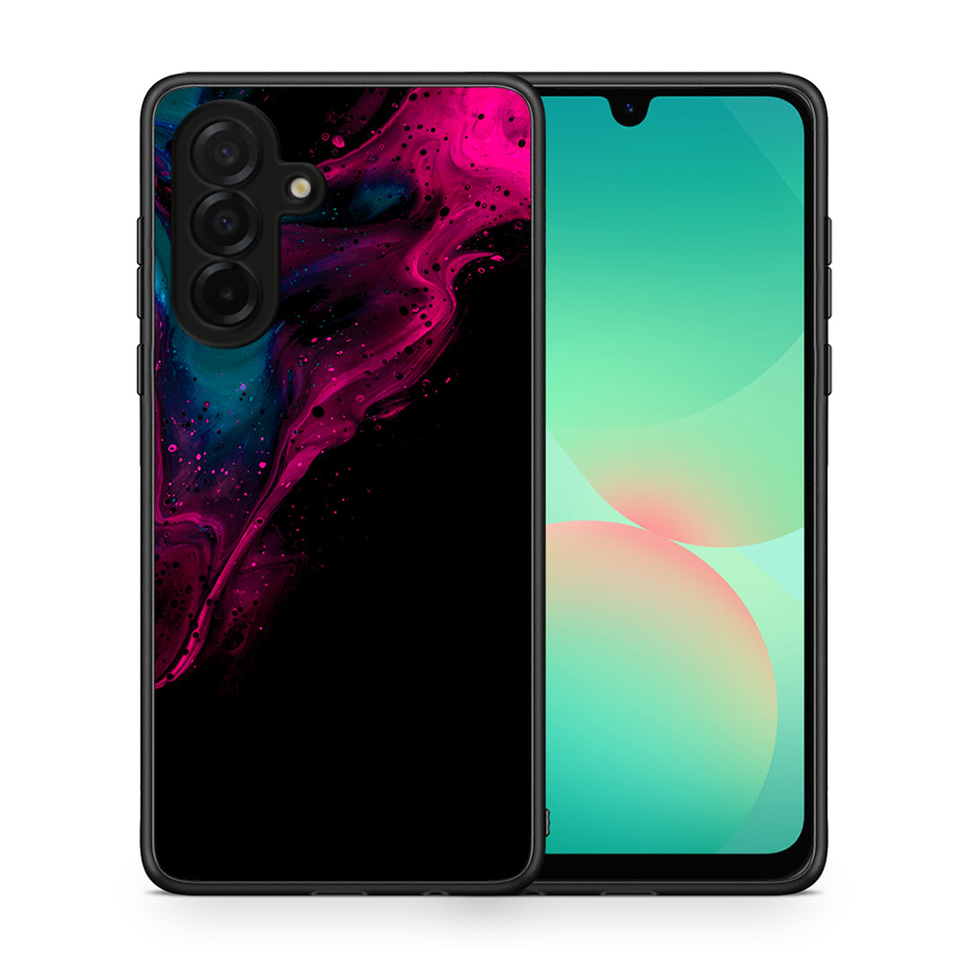 Θήκη Samsung Galaxy A26 5G Pink Black Watercolor από τη Smartfits με σχέδιο στο πίσω μέρος και μαύρο περίβλημα | Samsung Galaxy A26 5G Pink Black Watercolor case with colorful back and black bezels