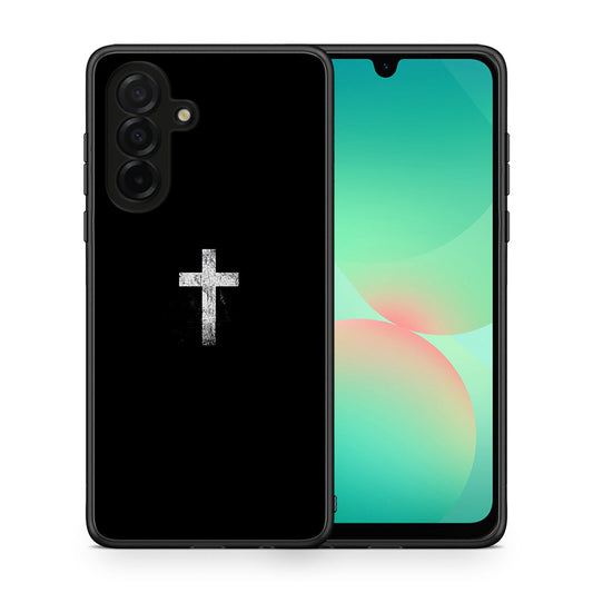 Θήκη Samsung Galaxy A26 5G White Cross από τη Smartfits με σχέδιο στο πίσω μέρος και μαύρο περίβλημα | Samsung Galaxy A26 5G White Cross case with colorful back and black bezels