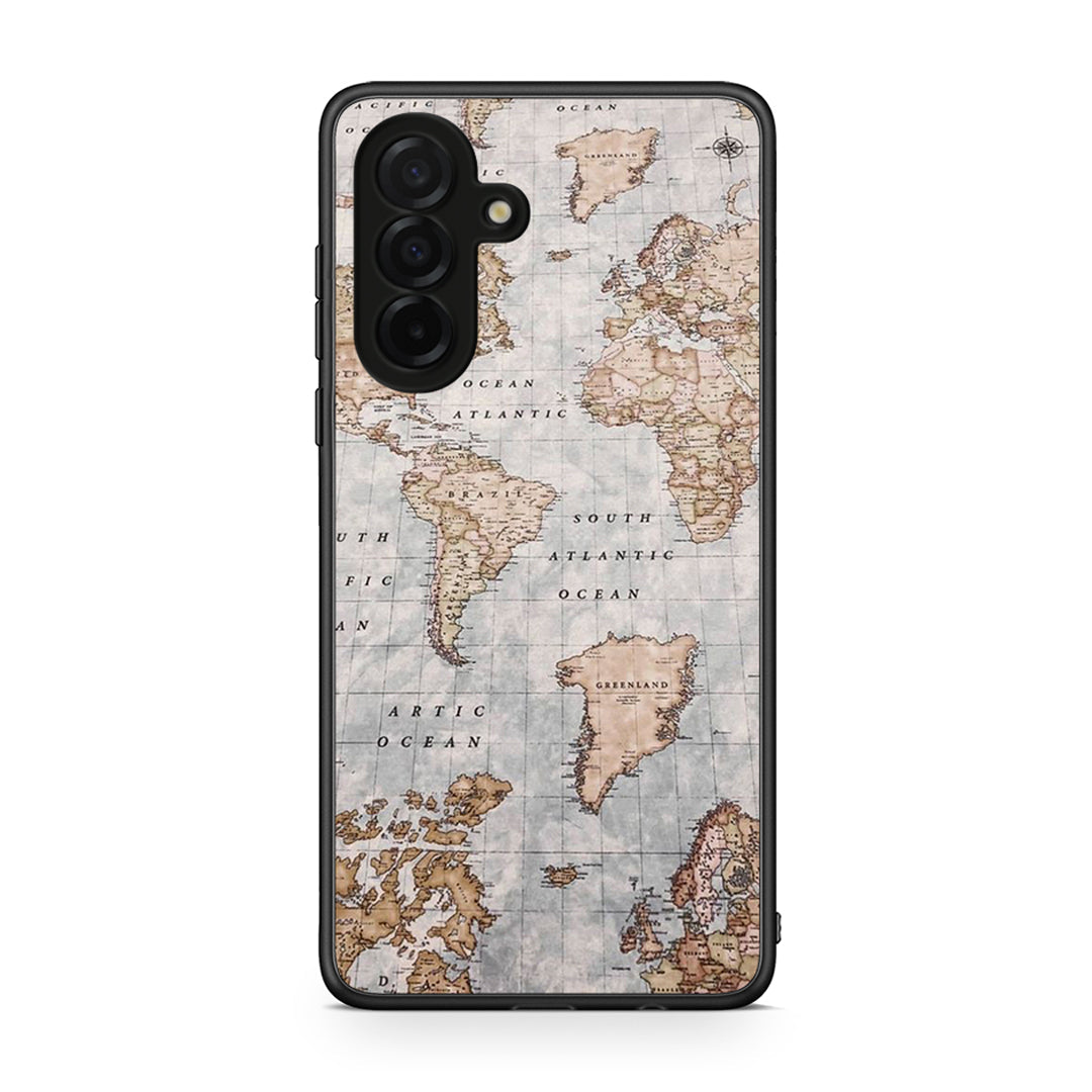 Samsung Galaxy A26 5G World Map Θήκη από τη Smartfits με σχέδιο στο πίσω μέρος και μαύρο περίβλημα | Smartphone case with colorful back and black bezels by Smartfits