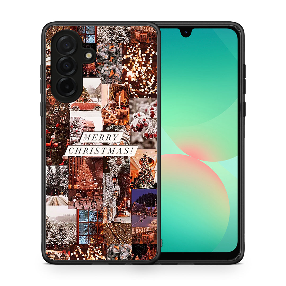 Θήκη Samsung Galaxy A26 5G Xmas Collage από τη Smartfits με σχέδιο στο πίσω μέρος και μαύρο περίβλημα | Samsung Galaxy A26 5G Xmas Collage case with colorful back and black bezels