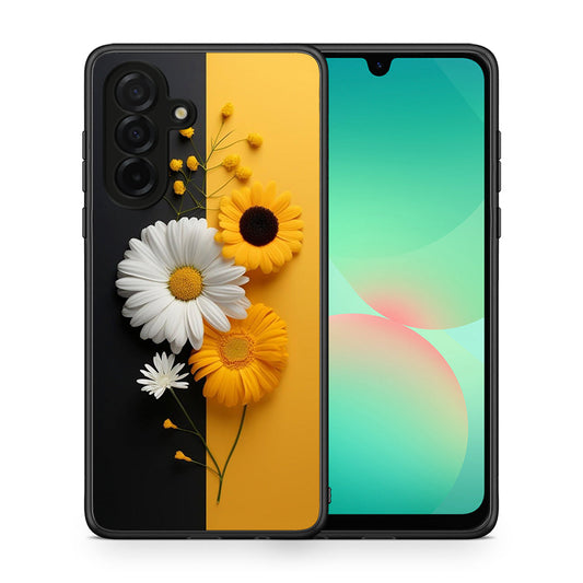 Θήκη Samsung Galaxy A26 5G Yellow Daisies από τη Smartfits με σχέδιο στο πίσω μέρος και μαύρο περίβλημα | Samsung Galaxy A26 5G Yellow Daisies case with colorful back and black bezels