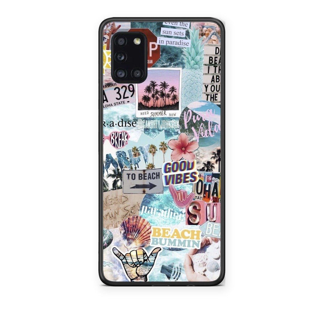 Θήκη Samsung Galaxy A31 Summer Vibes από τη Smartfits με σχέδιο στο πίσω μέρος και μαύρο περίβλημα | Samsung Galaxy A31 Summer Vibes case with colorful back and black bezels