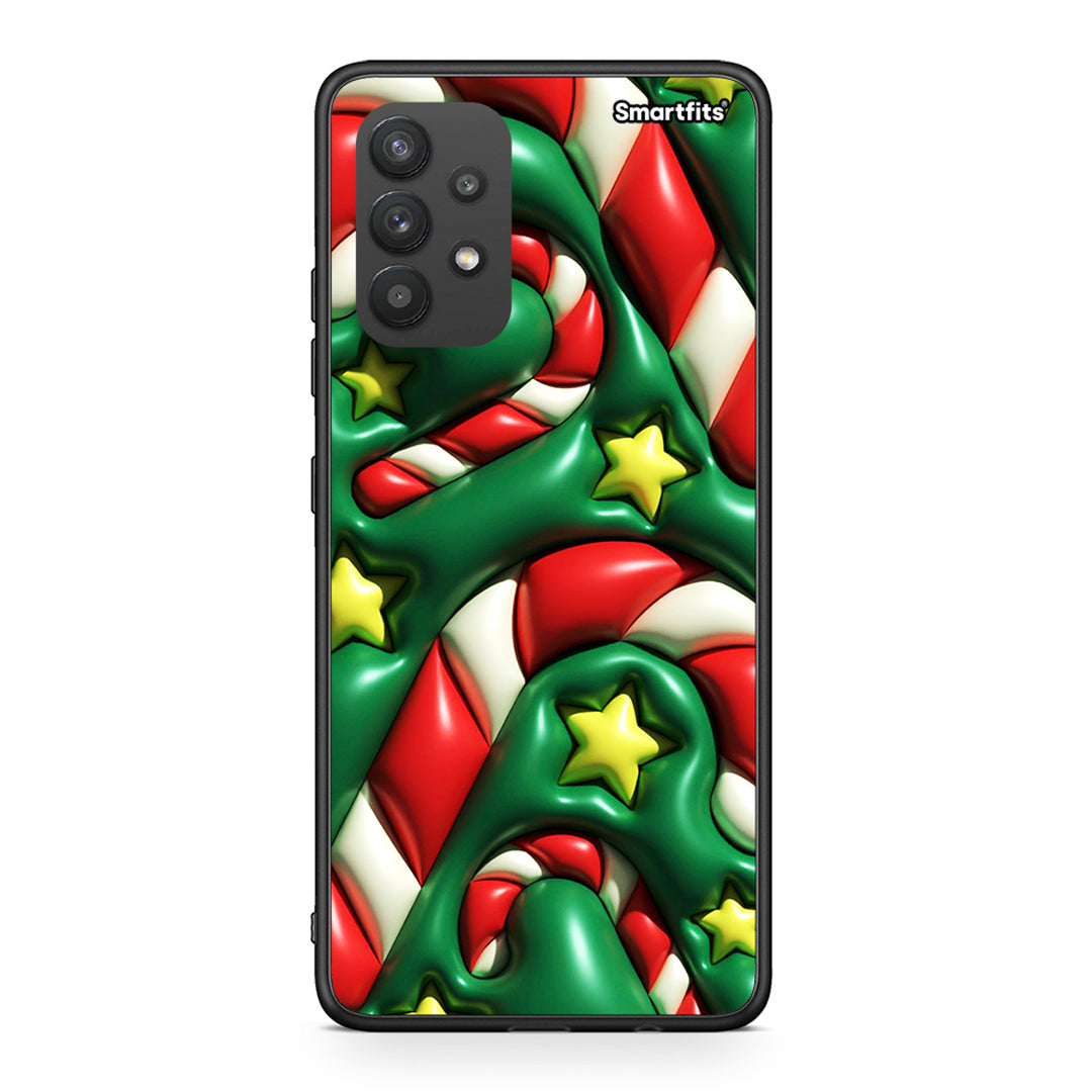 Samsung A32 4G Christmas Bubbles θήκη από τη Smartfits με σχέδιο στο πίσω μέρος και μαύρο περίβλημα | Smartphone case with colorful back and black bezels by Smartfits