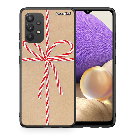 Θήκη Samsung A32 4G Christmas Gift από τη Smartfits με σχέδιο στο πίσω μέρος και μαύρο περίβλημα | Samsung A32 4G Christmas Gift case with colorful back and black bezels