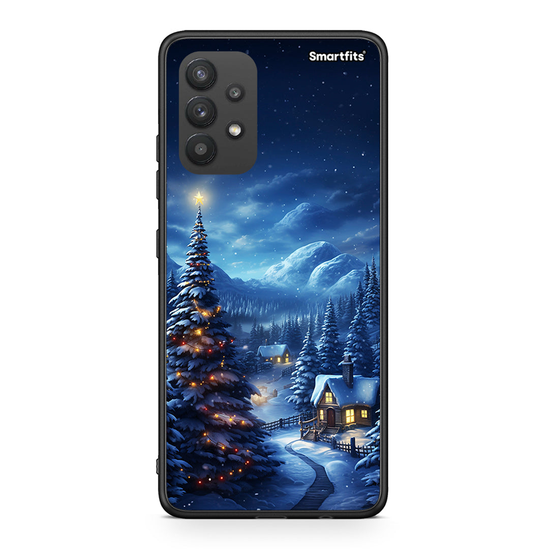 Samsung A32 4G Christmas Scenery θήκη από τη Smartfits με σχέδιο στο πίσω μέρος και μαύρο περίβλημα | Smartphone case with colorful back and black bezels by Smartfits