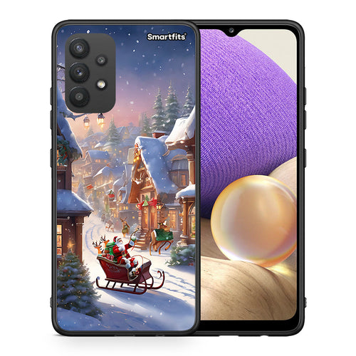 Θήκη Samsung A32 4G Christmas Snow από τη Smartfits με σχέδιο στο πίσω μέρος και μαύρο περίβλημα | Samsung A32 4G Christmas Snow case with colorful back and black bezels