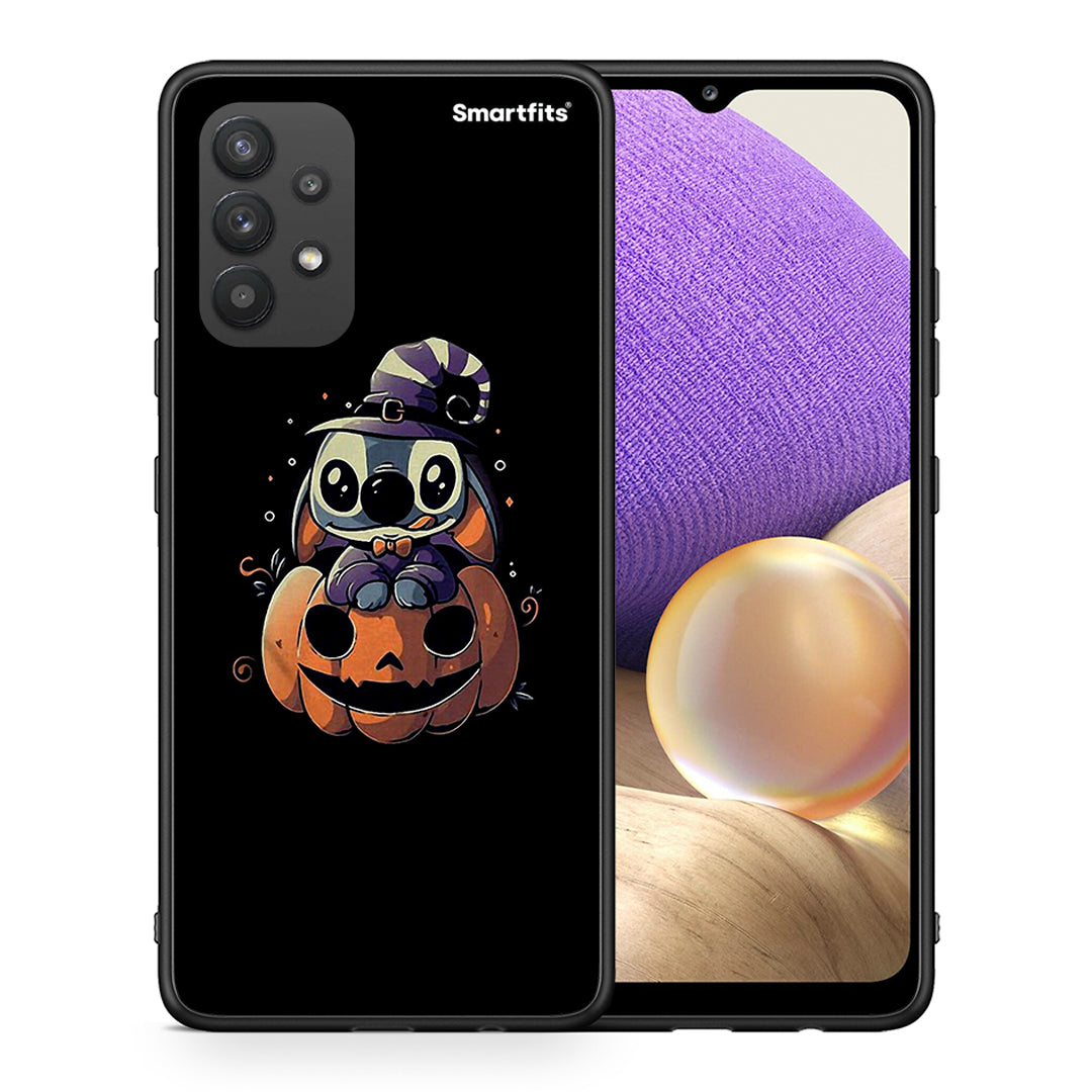 Θήκη Samsung A32 4G Halloween Stitch από τη Smartfits με σχέδιο στο πίσω μέρος και μαύρο περίβλημα | Samsung A32 4G Halloween Stitch case with colorful back and black bezels