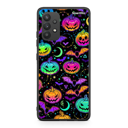 Samsung A32 4G Neon Halloween θήκη από τη Smartfits με σχέδιο στο πίσω μέρος και μαύρο περίβλημα | Smartphone case with colorful back and black bezels by Smartfits
