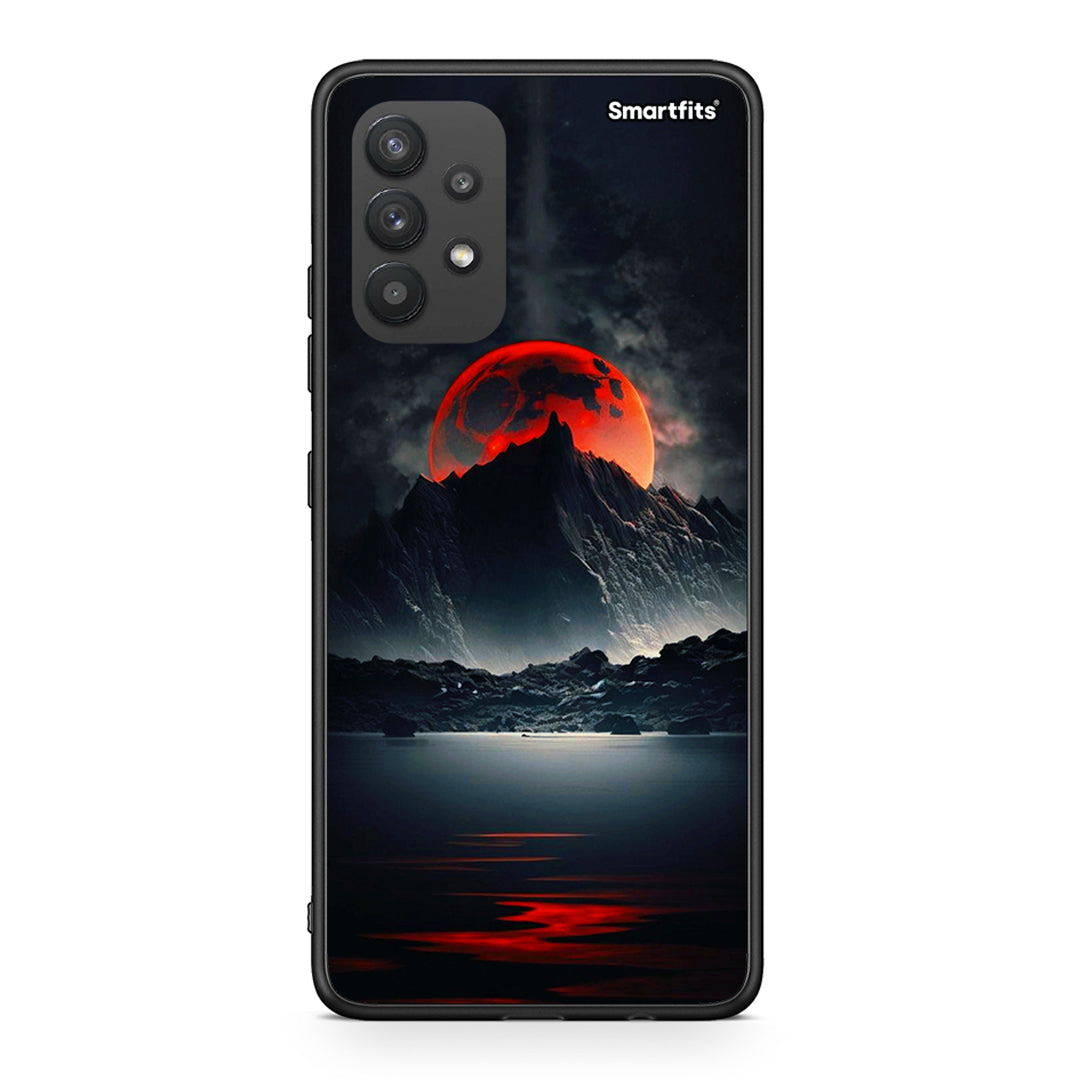 Samsung A32 4G Red Full Moon θήκη από τη Smartfits με σχέδιο στο πίσω μέρος και μαύρο περίβλημα | Smartphone case with colorful back and black bezels by Smartfits