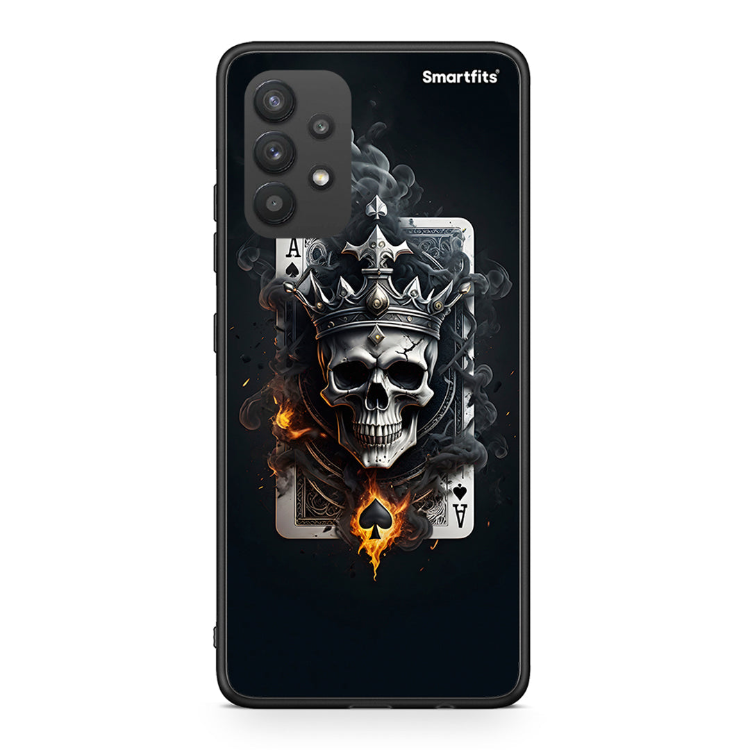Samsung A32 4G Skull King Ace θήκη από τη Smartfits με σχέδιο στο πίσω μέρος και μαύρο περίβλημα | Smartphone case with colorful back and black bezels by Smartfits