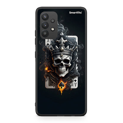 Samsung A32 4G Skull King Ace θήκη από τη Smartfits με σχέδιο στο πίσω μέρος και μαύρο περίβλημα | Smartphone case with colorful back and black bezels by Smartfits