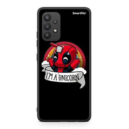 Samsung A32 4G Unicorn Deadpool θήκη από τη Smartfits με σχέδιο στο πίσω μέρος και μαύρο περίβλημα | Smartphone case with colorful back and black bezels by Smartfits