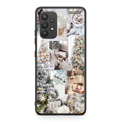 Samsung A32 4G White Christmas θήκη από τη Smartfits με σχέδιο στο πίσω μέρος και μαύρο περίβλημα | Smartphone case with colorful back and black bezels by Smartfits