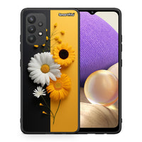 Thumbnail for Θήκη Samsung A32 4G Yellow Daisies από τη Smartfits με σχέδιο στο πίσω μέρος και μαύρο περίβλημα | Samsung A32 4G Yellow Daisies case with colorful back and black bezels