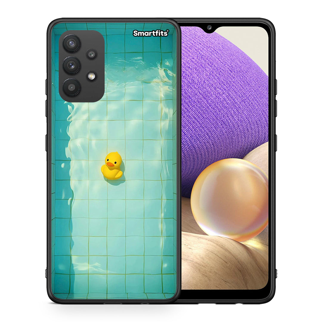 Θήκη Samsung A32 4G Yellow Duck από τη Smartfits με σχέδιο στο πίσω μέρος και μαύρο περίβλημα | Samsung A32 4G Yellow Duck case with colorful back and black bezels