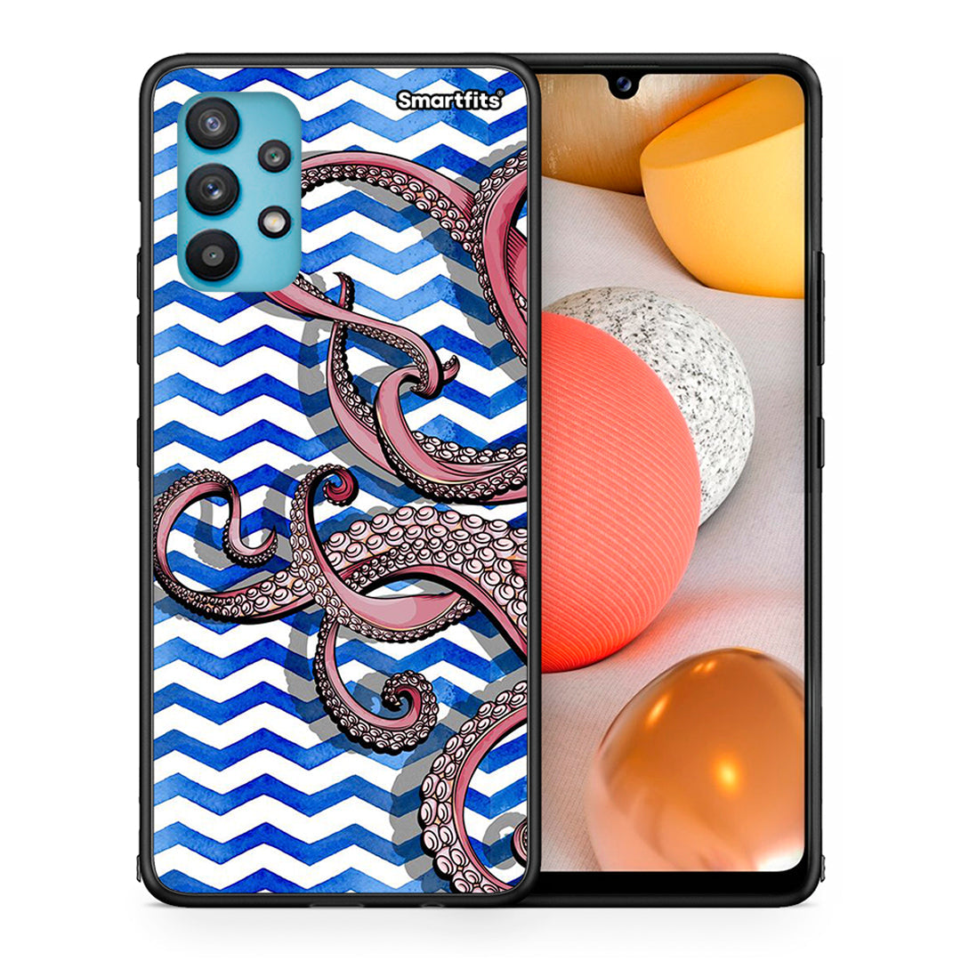 Θήκη Samsung Galaxy A32 5G  Chevron Devilfish από τη Smartfits με σχέδιο στο πίσω μέρος και μαύρο περίβλημα | Samsung Galaxy A32 5G  Chevron Devilfish case with colorful back and black bezels