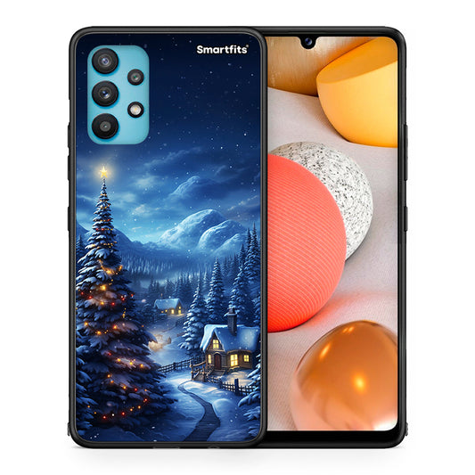 Θήκη Samsung Galaxy A32 5G  Christmas Scenery από τη Smartfits με σχέδιο στο πίσω μέρος και μαύρο περίβλημα | Samsung Galaxy A32 5G  Christmas Scenery case with colorful back and black bezels