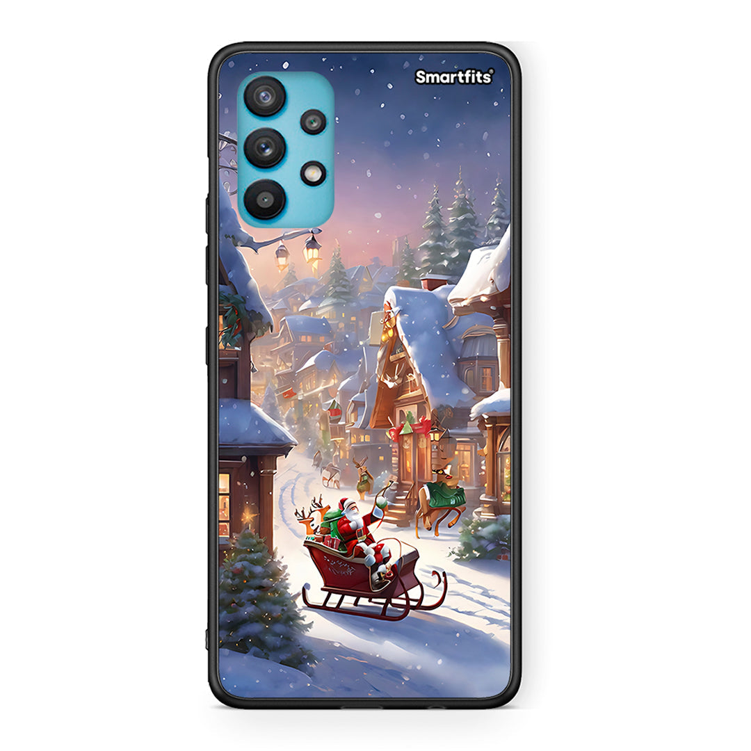 Samsung Galaxy A32 5G  Christmas Snow θήκη από τη Smartfits με σχέδιο στο πίσω μέρος και μαύρο περίβλημα | Smartphone case with colorful back and black bezels by Smartfits
