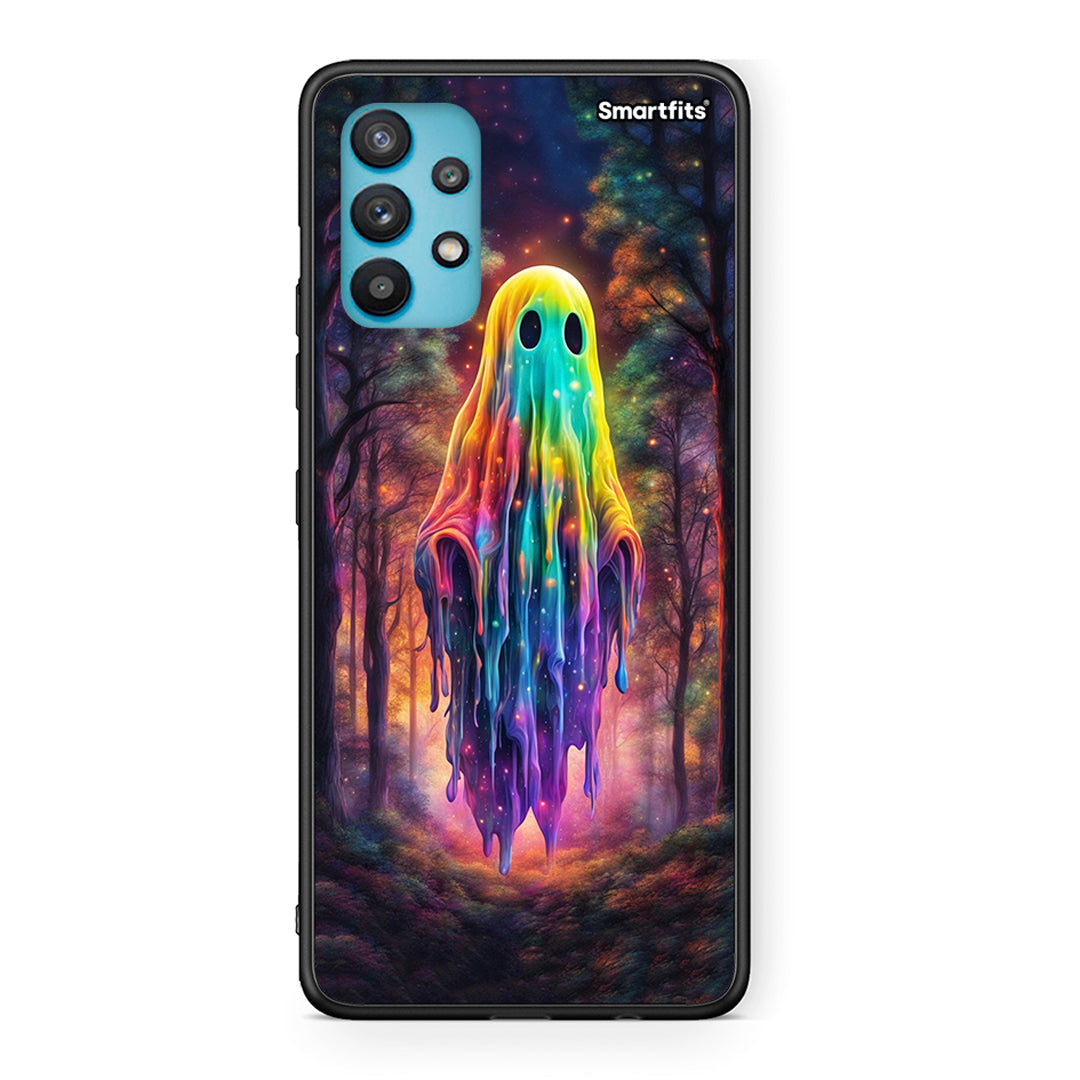 Samsung Galaxy A32 5G  Halloween Ghost θήκη από τη Smartfits με σχέδιο στο πίσω μέρος και μαύρο περίβλημα | Smartphone case with colorful back and black bezels by Smartfits