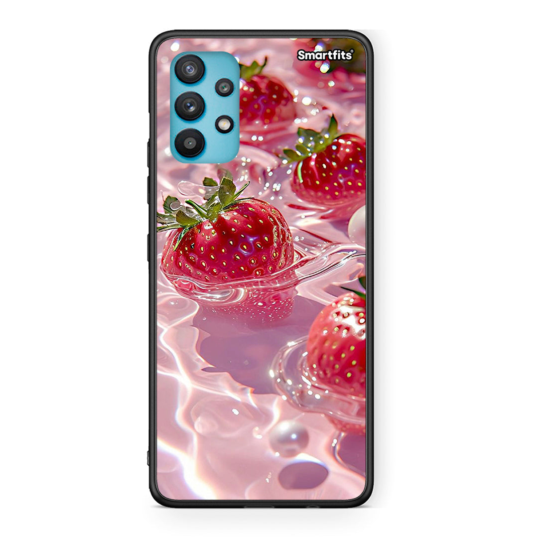 Samsung Galaxy A32 5G  Juicy Strawberries θήκη από τη Smartfits με σχέδιο στο πίσω μέρος και μαύρο περίβλημα | Smartphone case with colorful back and black bezels by Smartfits