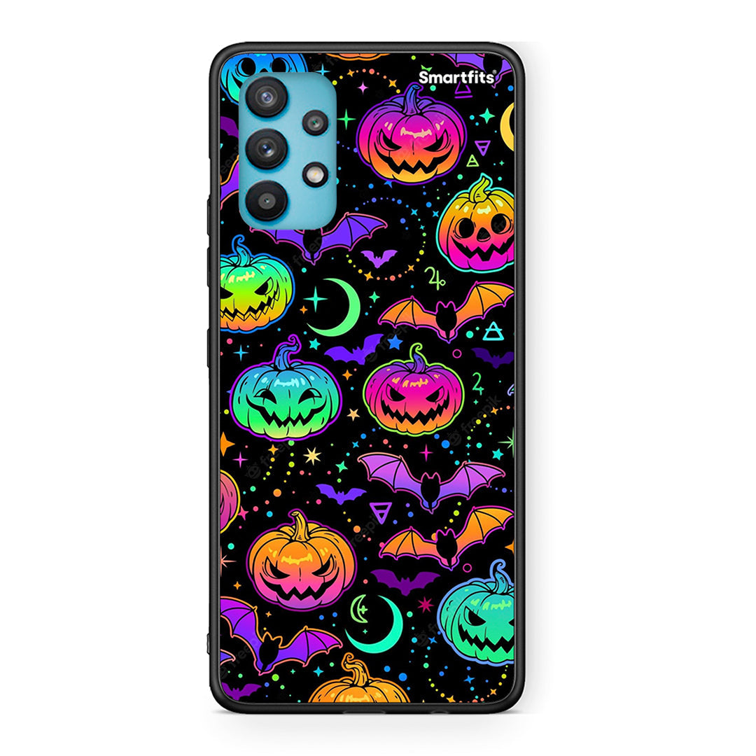 Samsung Galaxy A32 5G  Neon Halloween θήκη από τη Smartfits με σχέδιο στο πίσω μέρος και μαύρο περίβλημα | Smartphone case with colorful back and black bezels by Smartfits
