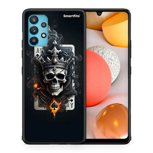 Θήκη Samsung Galaxy A32 5G  Skull King Ace από τη Smartfits με σχέδιο στο πίσω μέρος και μαύρο περίβλημα | Samsung Galaxy A32 5G  Skull King Ace case with colorful back and black bezels