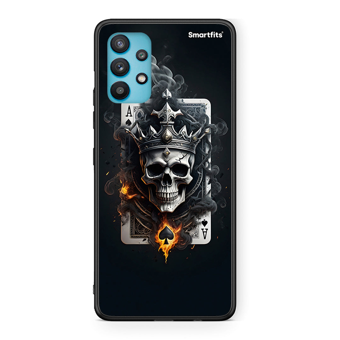 Samsung Galaxy A32 5G  Skull King Ace θήκη από τη Smartfits με σχέδιο στο πίσω μέρος και μαύρο περίβλημα | Smartphone case with colorful back and black bezels by Smartfits